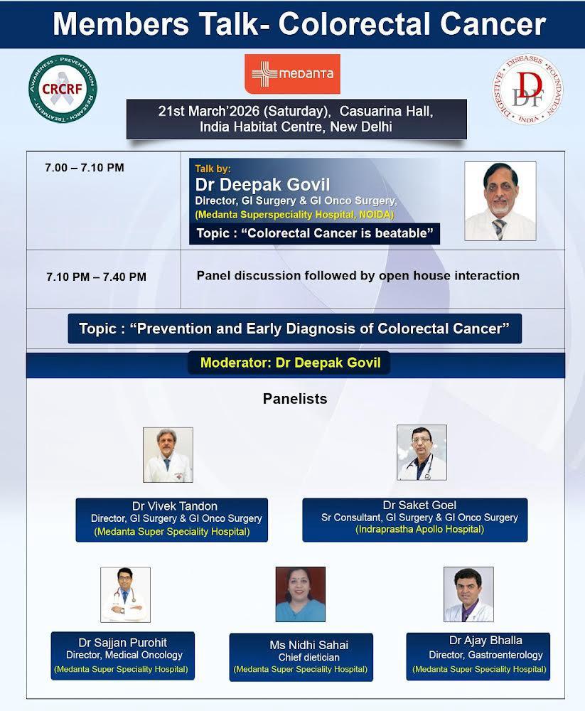 Members Talk - Colorectal Cancer, India Habitat Centre