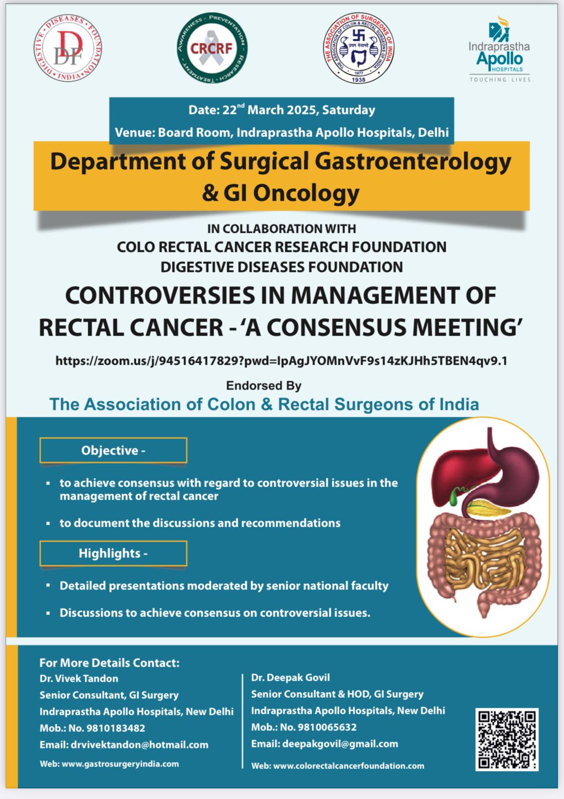 Controversies in Management of Rectal Cancer - A Consensus Meeting